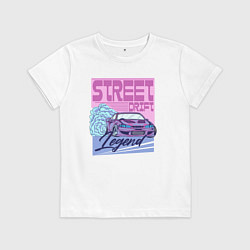 Футболка хлопковая детская Street drift, цвет: белый
