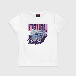 Футболка хлопковая детская Street legal, цвет: белый