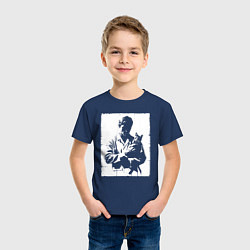 Футболка хлопковая детская Ветеринар с котом, цвет: тёмно-синий — фото 2
