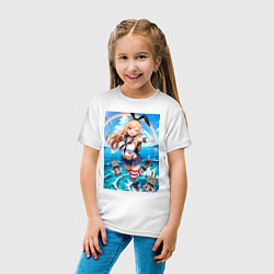 Футболка хлопковая детская Марин Китагава косплей аниме Флотская коллекция, цвет: белый — фото 2