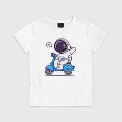 Футболка хлопковая детская Moto spaceman, цвет: белый