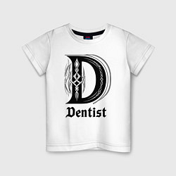 Футболка хлопковая детская D - dentist, цвет: белый