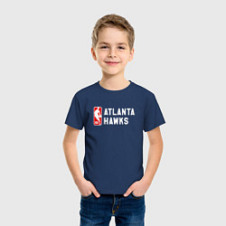 Футболка хлопковая детская Атланта Хокс команда, цвет: тёмно-синий — фото 2