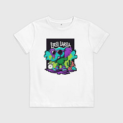 Футболка хлопковая детская Лирили Ларила итальянские мемы, цвет: белый