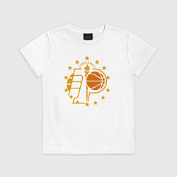 Футболка хлопковая детская Indiana Pacers stars, цвет: белый