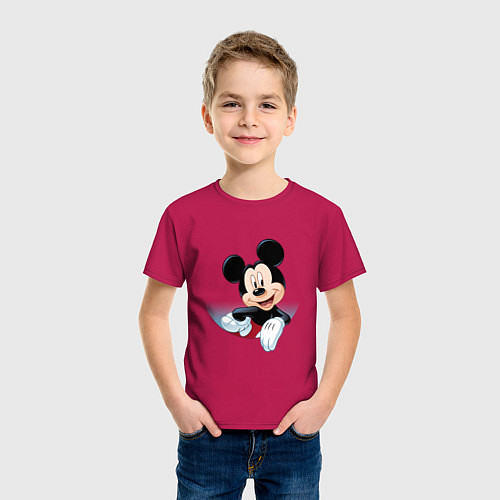 Детская футболка Микки маус- / Маджента – фото 3