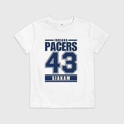 Футболка хлопковая детская Pacers - Siakam, цвет: белый