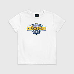 Футболка хлопковая детская Oklahoma west champions 2025, цвет: белый