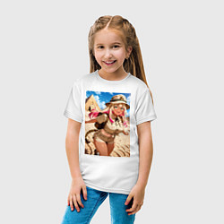 Футболка хлопковая детская Девушка-археолог исследователь пирамид, цвет: белый — фото 2