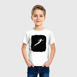 Футболка хлопковая детская Плывущий под водой, цвет: белый — фото 2