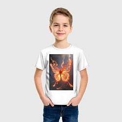 Футболка хлопковая детская Огненная бабочка, цвет: белый — фото 2