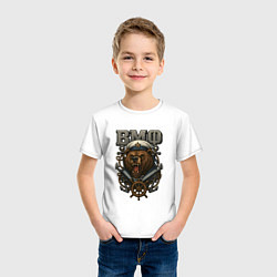 Футболка хлопковая детская ВМФ медведь, цвет: белый — фото 2