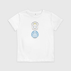 Футболка хлопковая детская Морячок, цвет: белый