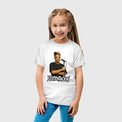 Футболка хлопковая детская XXXTentacion довольный у микрофона, цвет: белый — фото 2