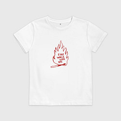Футболка хлопковая детская Fire Walk With Me, цвет: белый