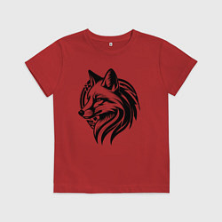 Футболка хлопковая детская Лисий логотип, цвет: красный