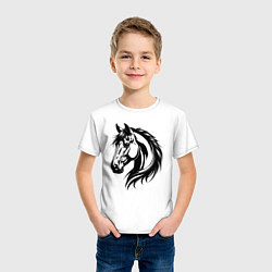 Футболка хлопковая детская Грациозная лошадь, цвет: белый — фото 2