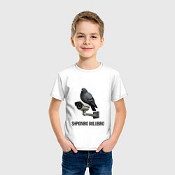 Футболка хлопковая детская Shpioniro Golubiro, цвет: белый — фото 2