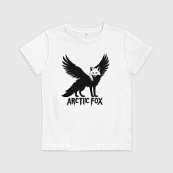Футболка хлопковая детская Арктический лис-феникс, цвет: белый