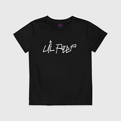 Футболка хлопковая детская Lil Peep Forever, цвет: черный
