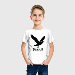 Футболка хлопковая детская Черная чайка, цвет: белый — фото 2