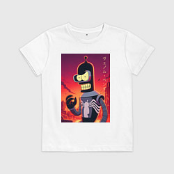 Футболка хлопковая детская Веном Бендер - мем, цвет: белый