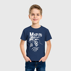 Футболка хлопковая детская Misfits скелет, цвет: тёмно-синий — фото 2