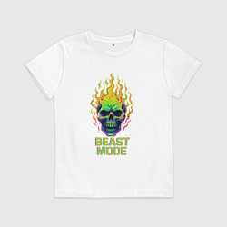 Футболка хлопковая детская Beast mode, цвет: белый