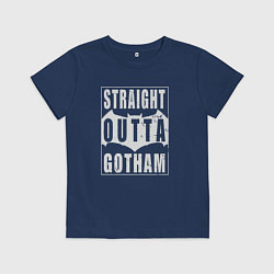Футболка хлопковая детская Прямиком из Готэма, цвет: тёмно-синий