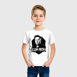 Футболка хлопковая детская Орнамент Илона Маска, цвет: белый — фото 2