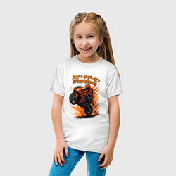 Футболка хлопковая детская Speed demon мотоциклист, цвет: белый — фото 2