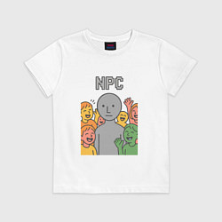 Футболка хлопковая детская NPC, цвет: белый