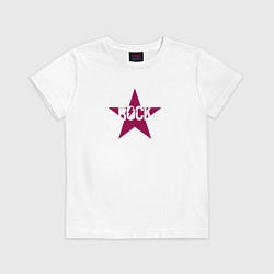 Футболка хлопковая детская Rock star in vinous, цвет: белый