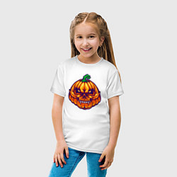 Футболка хлопковая детская Ghost pumpkin, цвет: белый — фото 2