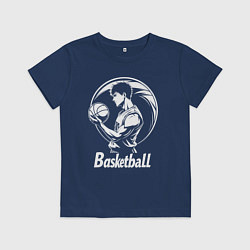Футболка хлопковая детская Баскетбольное аниме, цвет: тёмно-синий