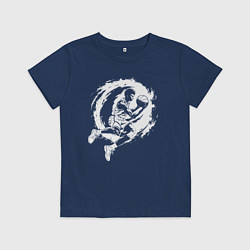 Футболка хлопковая детская Динамика баскетбола аниме, цвет: тёмно-синий