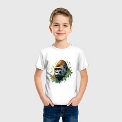 Футболка хлопковая детская Музыкальная горилла, цвет: белый — фото 2