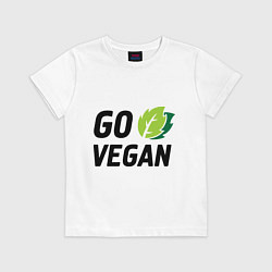 Футболка хлопковая детская Go vegan, цвет: белый