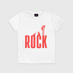 Футболка хлопковая детская Rock Flame, цвет: белый