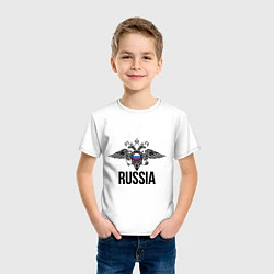 Футболка хлопковая детская Russia, цвет: белый — фото 2