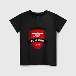 Футболка хлопковая детская FC Arsenal: The Gunners, цвет: черный