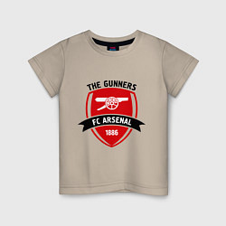 Футболка хлопковая детская FC Arsenal: The Gunners, цвет: миндальный