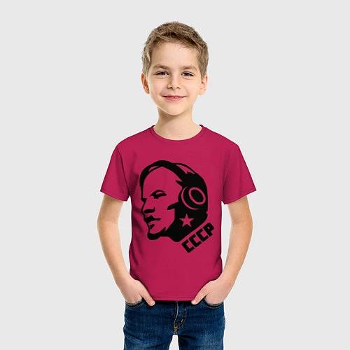 Детская футболка Ленин: музыка СССР / Маджента – фото 3