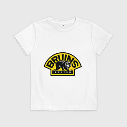 Футболка хлопковая детская HC Boston Bruins Label, цвет: белый