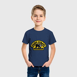 Футболка хлопковая детская HC Boston Bruins Label, цвет: тёмно-синий — фото 2