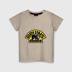 Футболка хлопковая детская HC Boston Bruins Label, цвет: миндальный