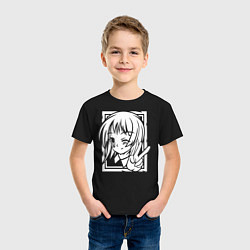 Футболка хлопковая детская Аниме позитив, цвет: черный — фото 2