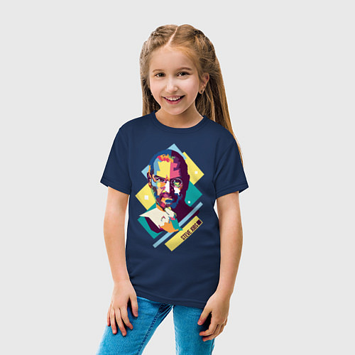 Детская футболка Steve Jobs Art / Тёмно-синий – фото 4