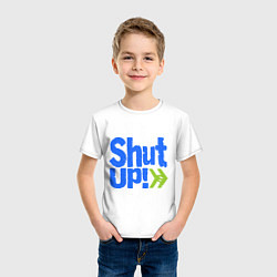 Футболка хлопковая детская Shut up!, цвет: белый — фото 2