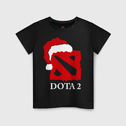 Футболка хлопковая детская Dota 2: New Year, цвет: черный